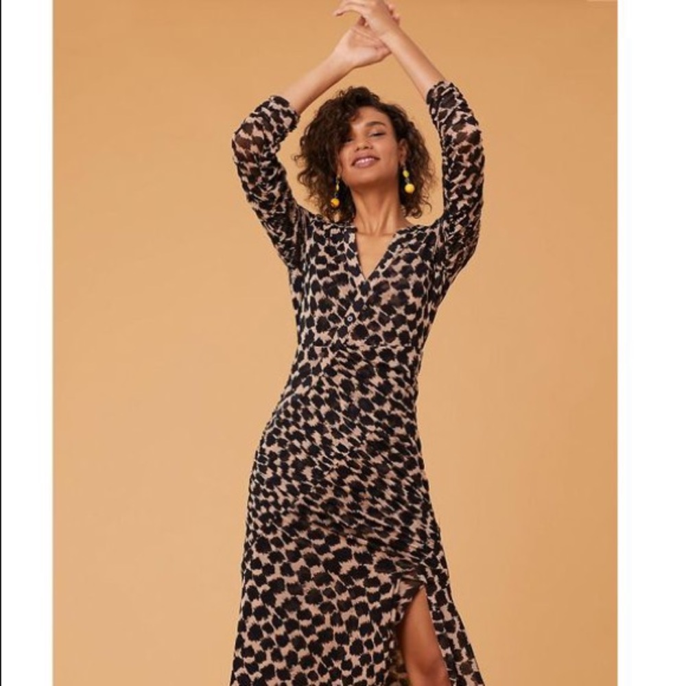 DVF Brielle Ruched Mesh Dress XS